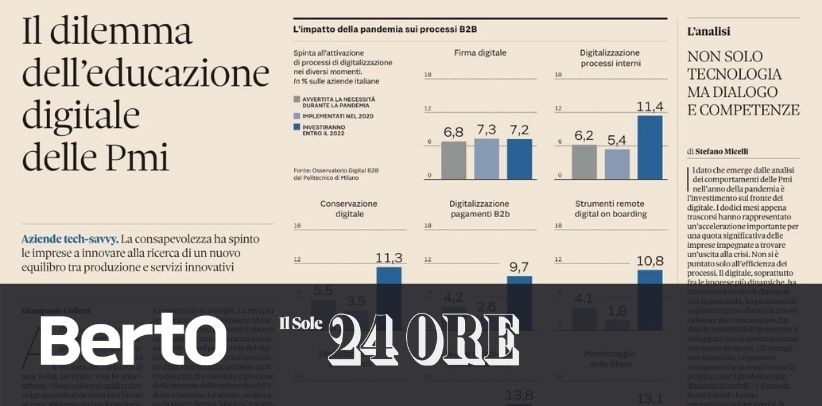 BertO example of digital competence in the article of Il Sole 24 Ore by Stefano Micelli